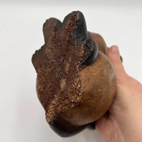 Siamese wood wooden carved cat kitten tail up sitting folk art handmade - Picture 10 of 12